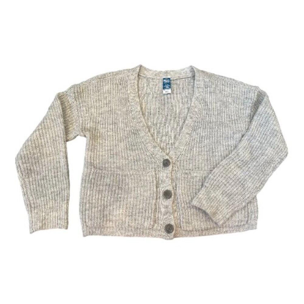 Old Navy Girls Cropped Cardigan Blue-Grey | Size M (8)